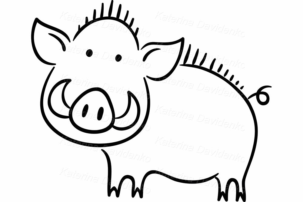 Forest Animals Clipart – Black and White Woodland Doodle Set
