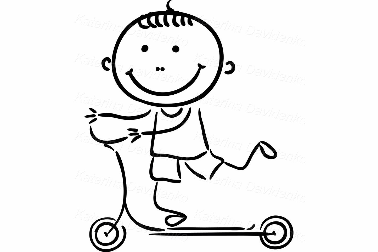 Outdoor Kids Activities – Black and White Stick Figure Set