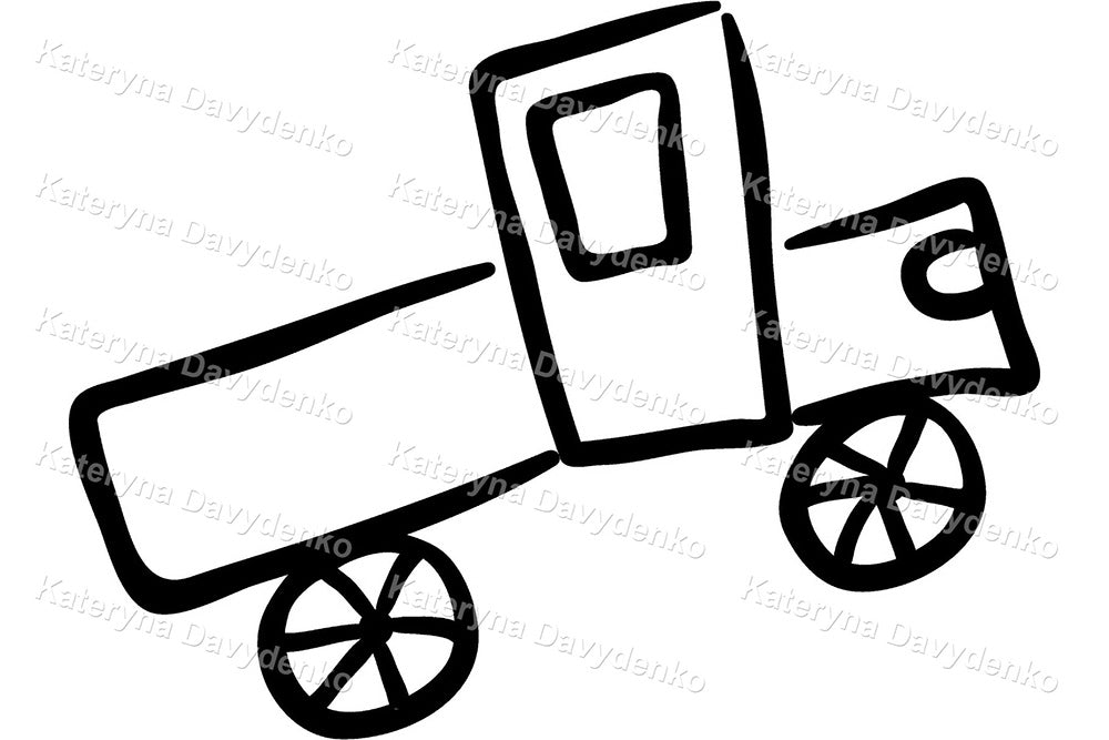 Child’s Drawing Frame. Little Painter. Line Art Kids Clipart