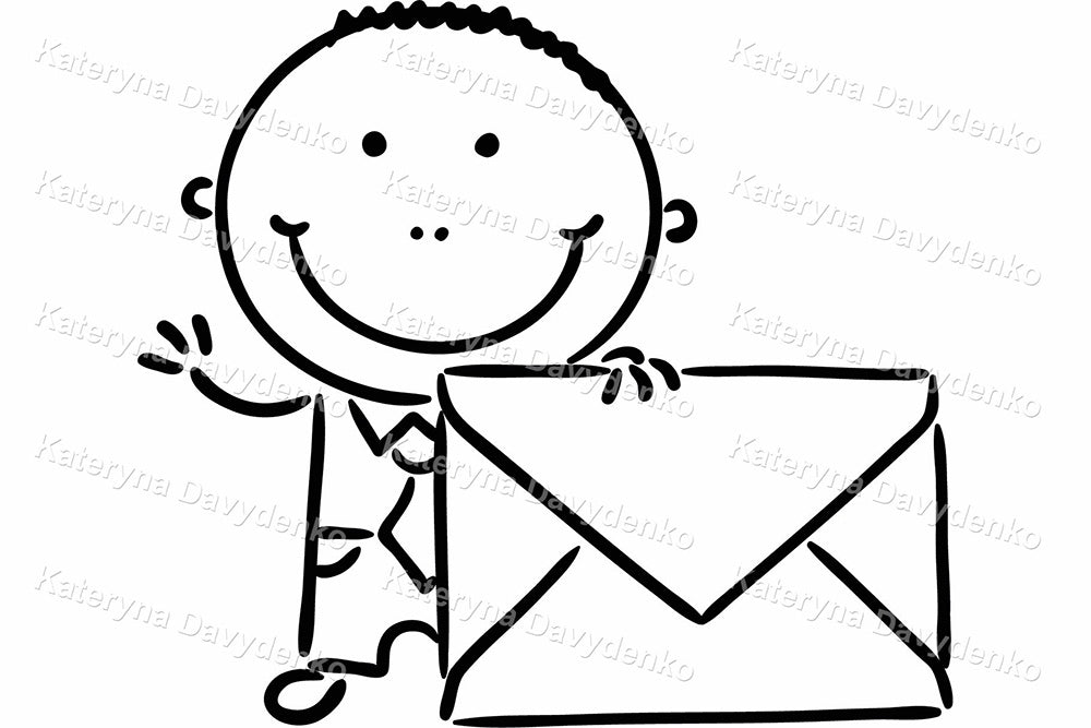 Black and White Clipart Set with Businessmen and Symbols