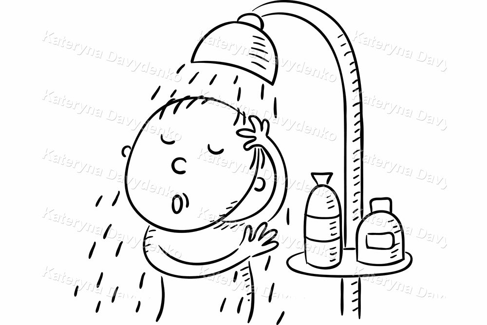 Adult Daily Routine. People Activities Clipart Set