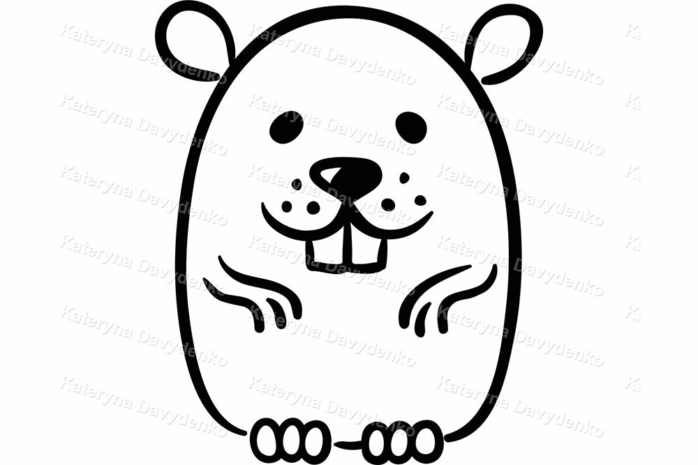 Set of cartoon pets. Black and white animals clipart