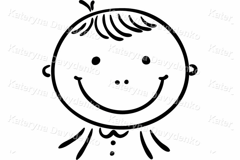 Kids Around the World Clipart – Black and White Earth Illustration