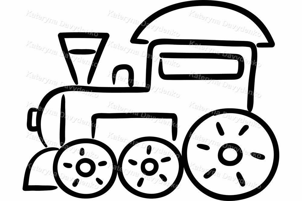 Kids Toys Clipart Set. Black & White Vector Illustrations