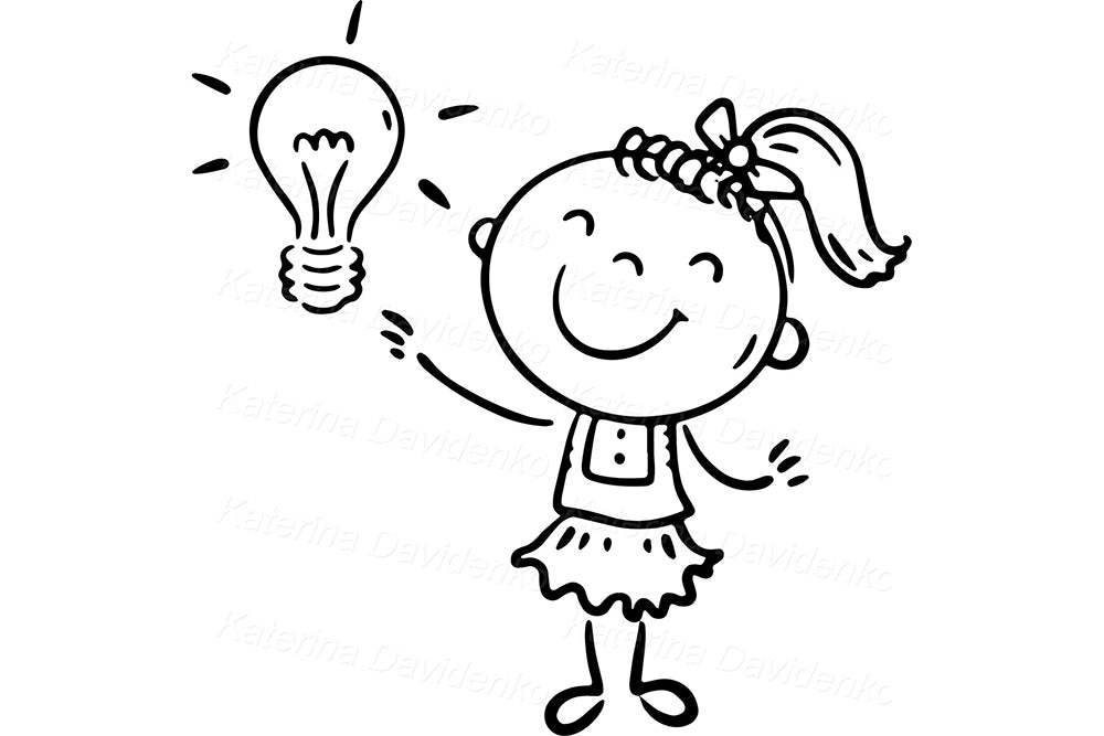 Kids education clipart set. Cute children with school things