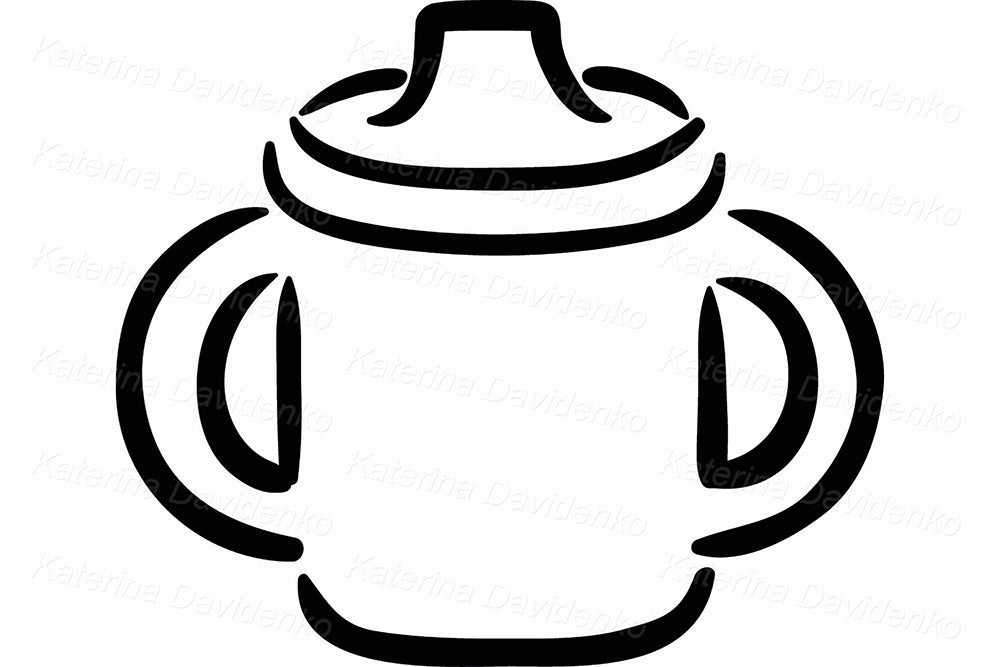 Cute Nursery Baby Clipart Set – Black and White Vector Illustrations