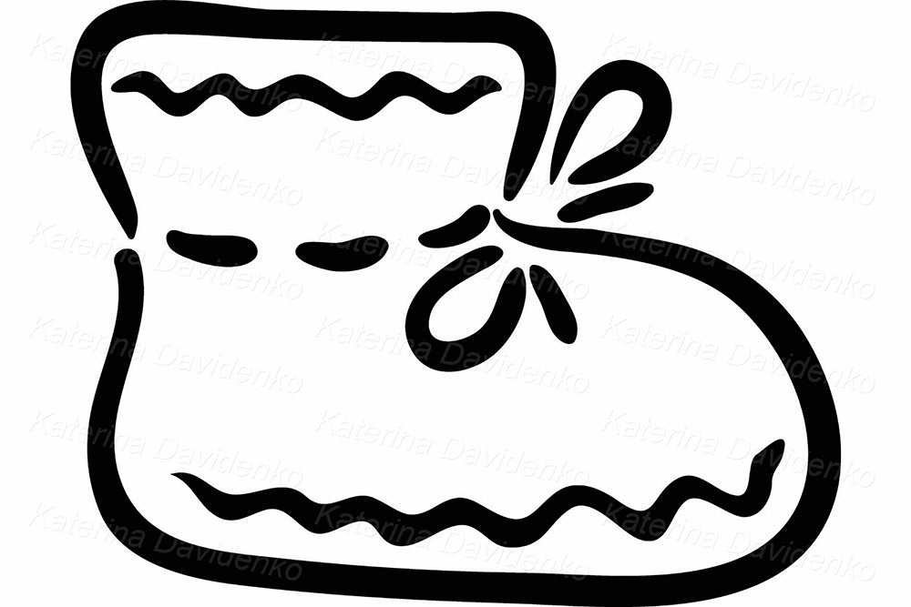 Cute Nursery Baby Clipart Set – Black and White Vector Illustrations