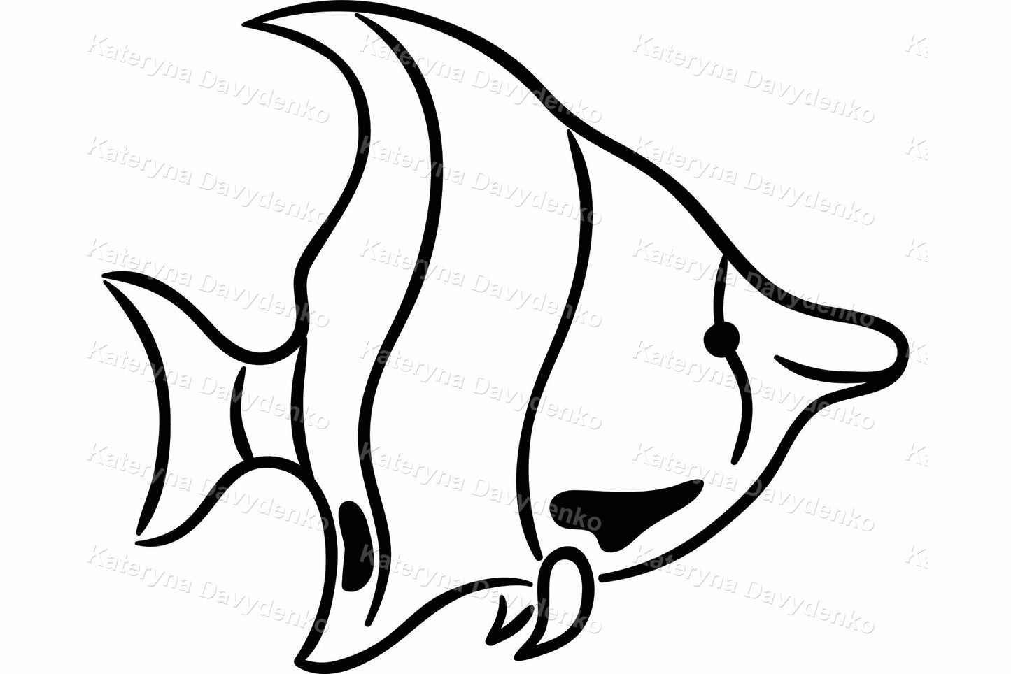 Set of cartoon sea animals. Ocean creatures outline clipart