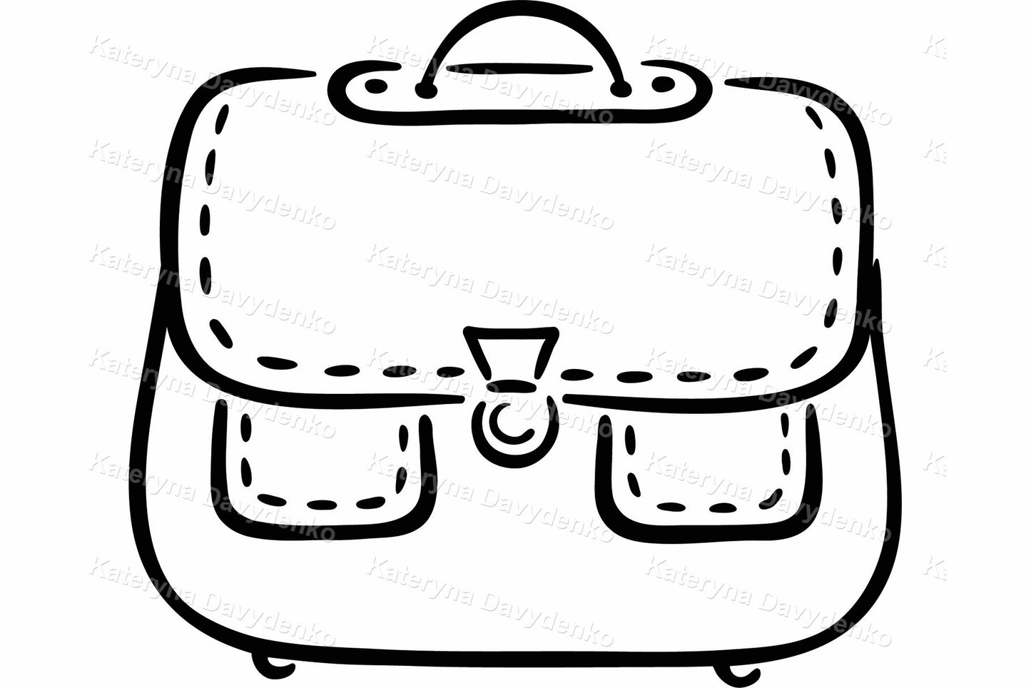 Clipart set of school thing, different school subjects. Line art