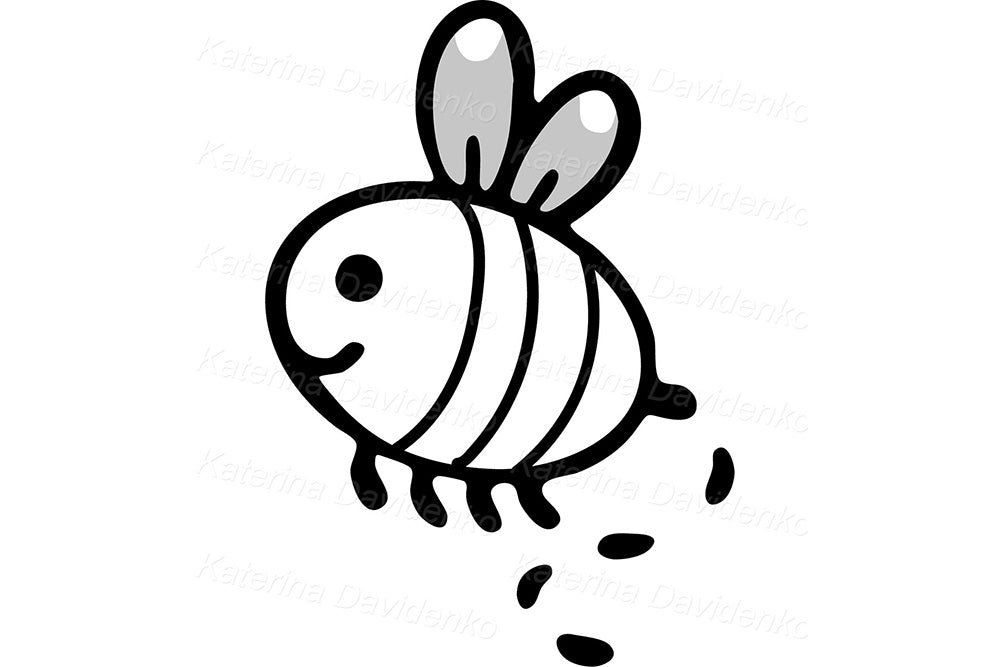 Cute Black and White Kids Clipart – Doodle Character Set