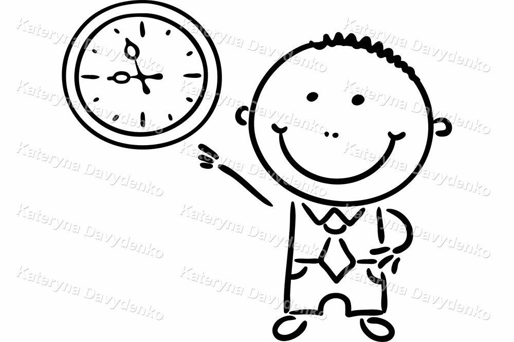 Black and White Clipart Set with Businessmen and Symbols