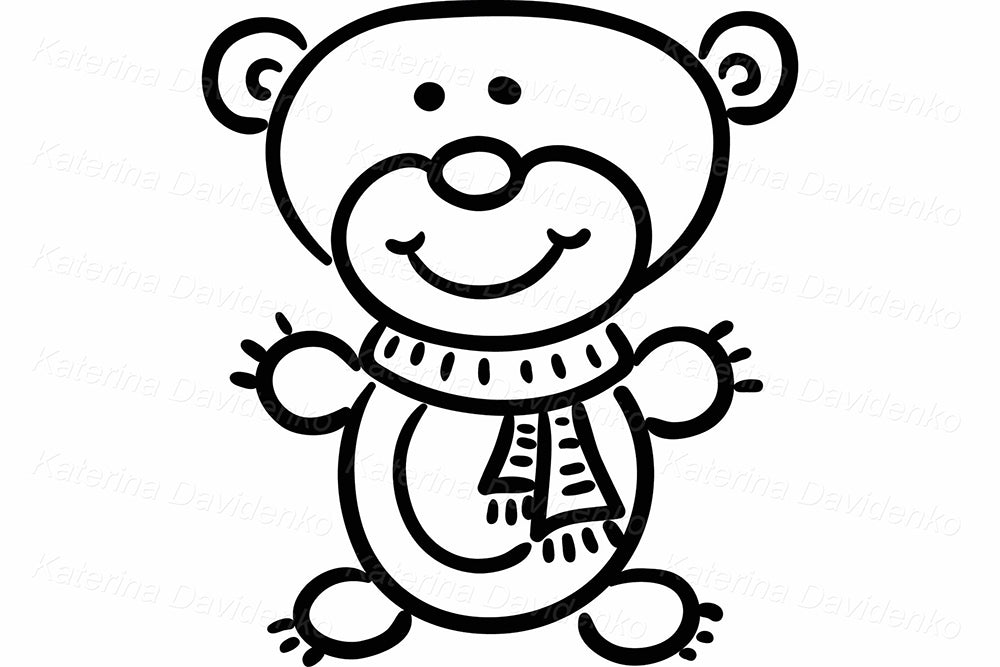 Cute Nursery Baby Clipart Set – Black and White Vector Illustrations