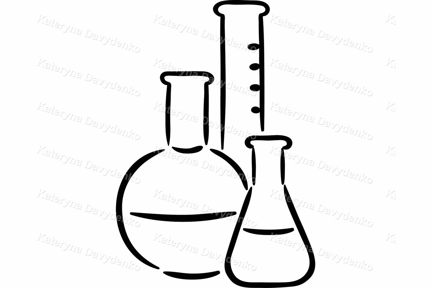 Clipart set of school thing, different school subjects. Line art