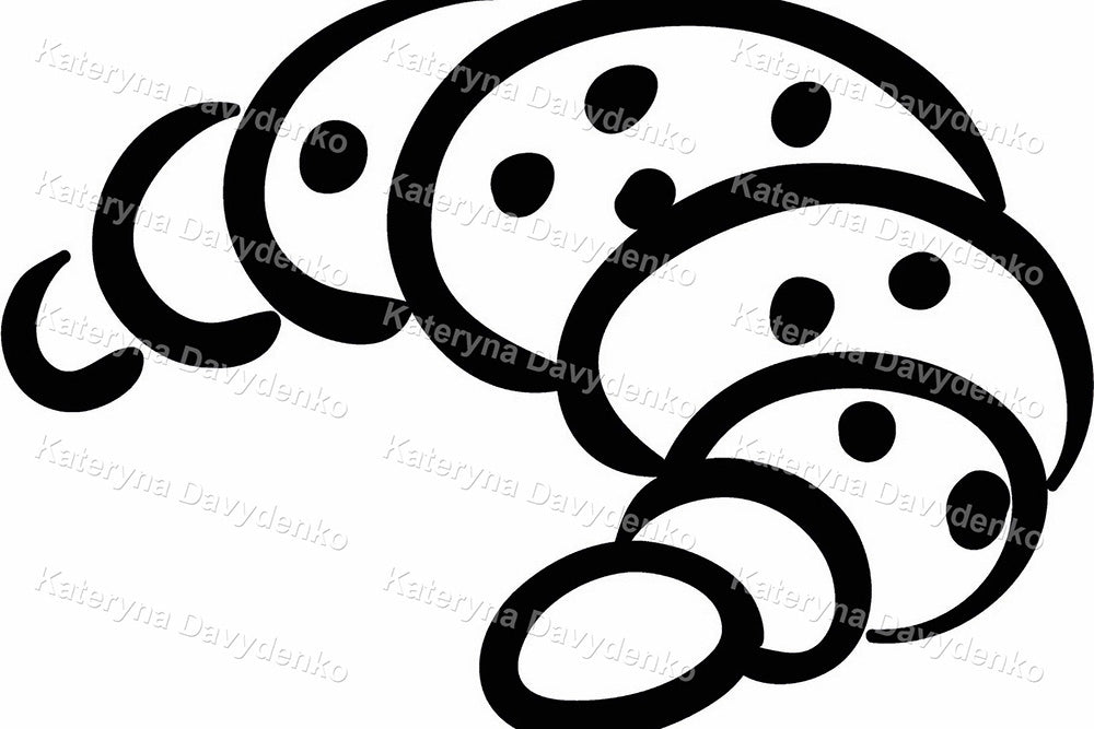Boy with Groceries. Black and White Food Cartoon Clipart Set