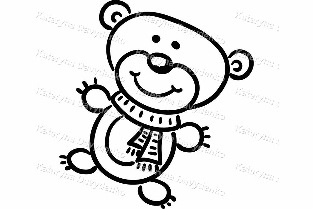 Stick Figure Baby Frame Black and White. Cute Outline Clipart Set