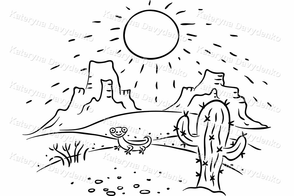 Climate Zones Clipart Set. Nature Outline Illustrations