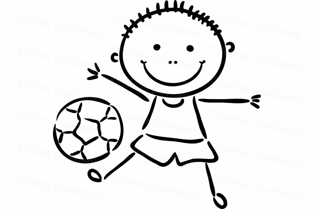 Boy Activities Clipart – Daily Routine Cartoon Black and White Set