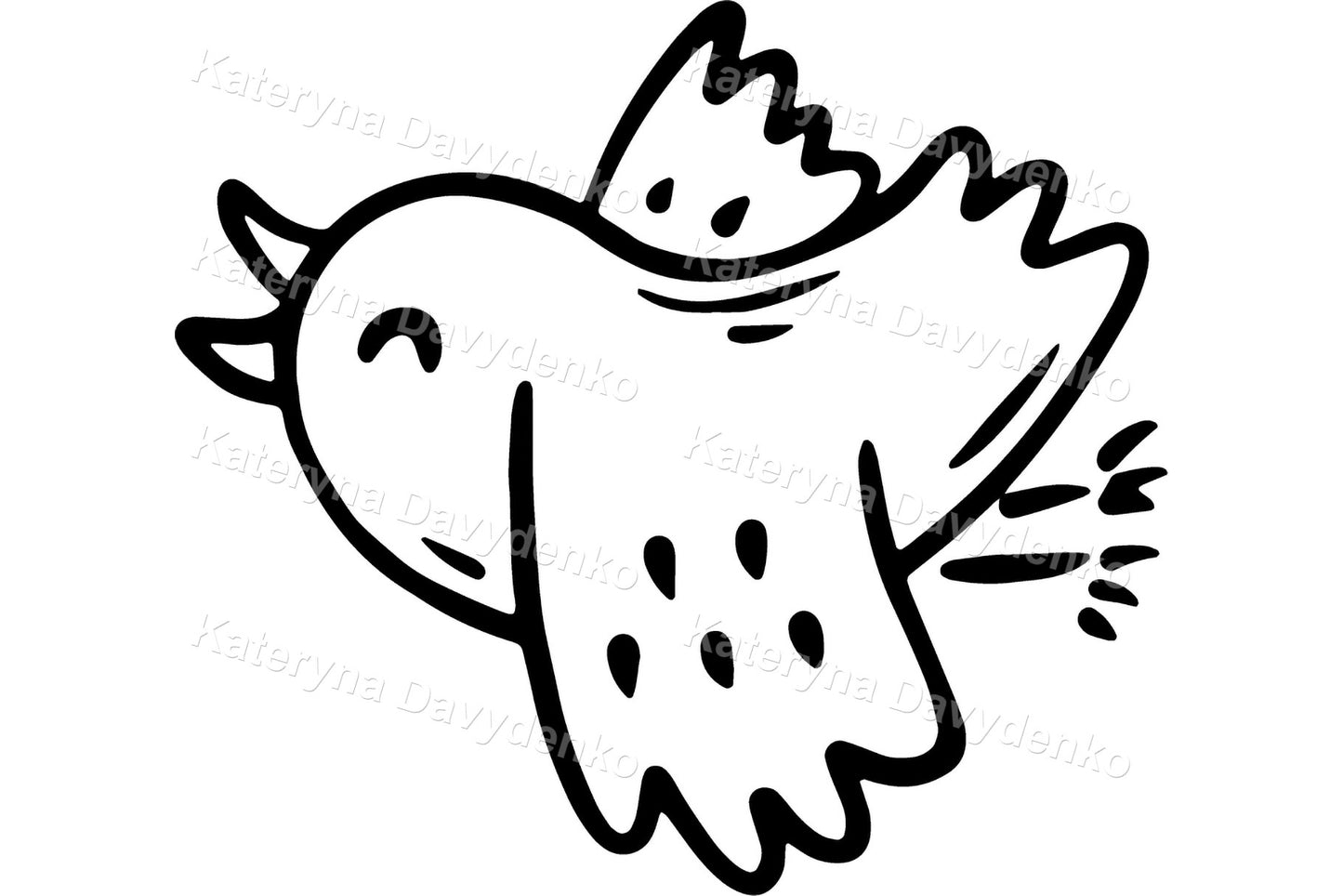 Cute Fairy Tale Clipart Set in Black and White for little kids