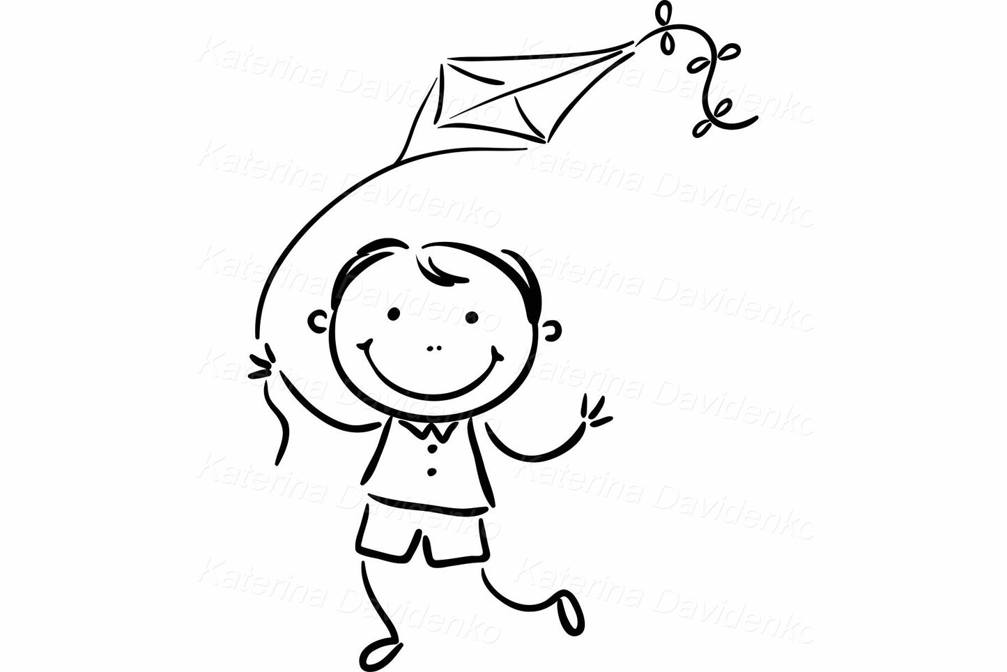 Outdoor Kids Activities – Black and White Stick Figure Set