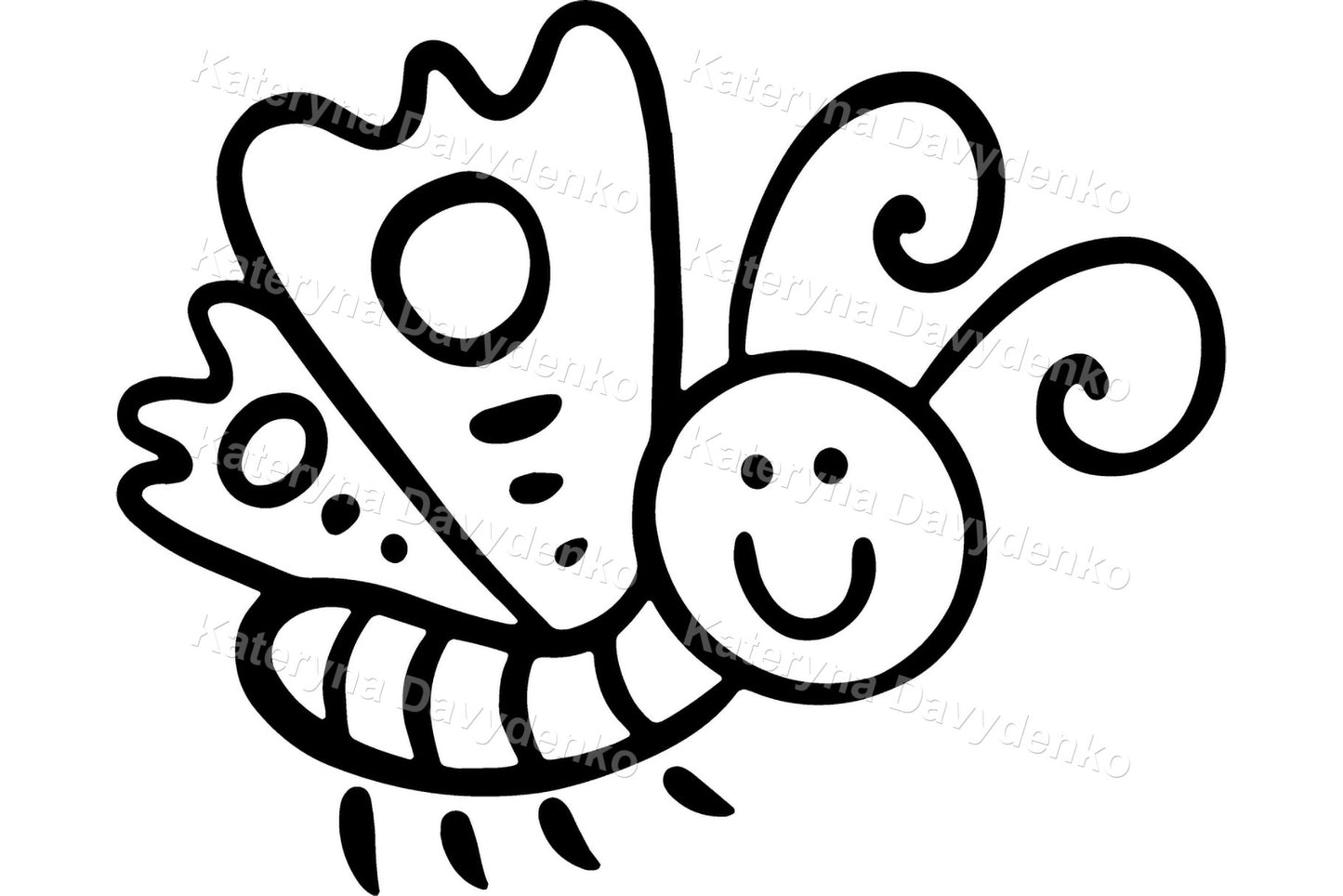 Cute Fairy Tale Clipart Set in Black and White for little kids
