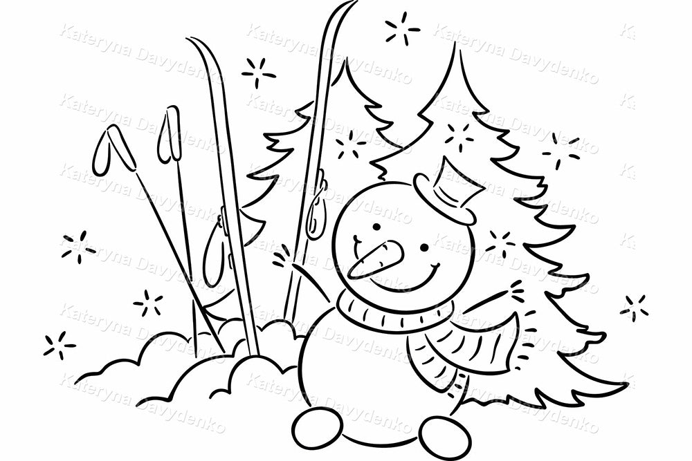 The four seasons in cartoon pictures. PNG SVG outline clipart