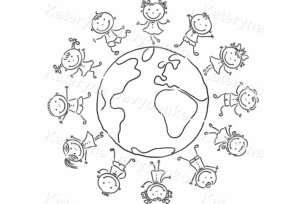 Little children round the globe