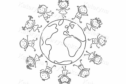 Little children round the globe