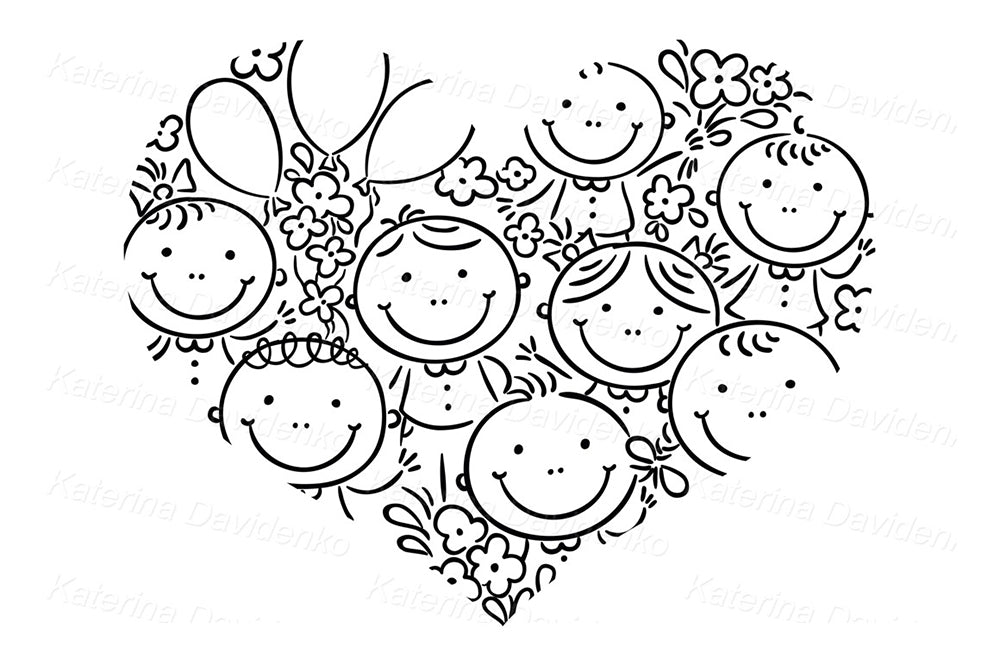 Kids frames and borders – 6 colorful cartoon illustrations for party invites, labels, scrapbooking