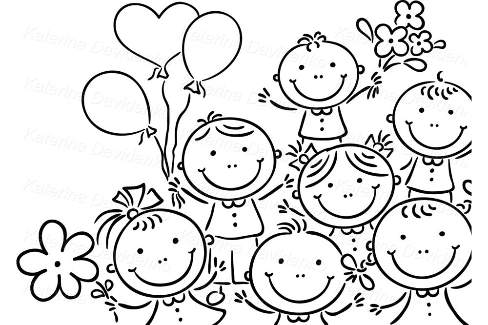 Kids frames and borders – 6 colorful cartoon illustrations for party invites, labels, scrapbooking
