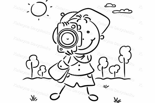Cartoon boy with a camera