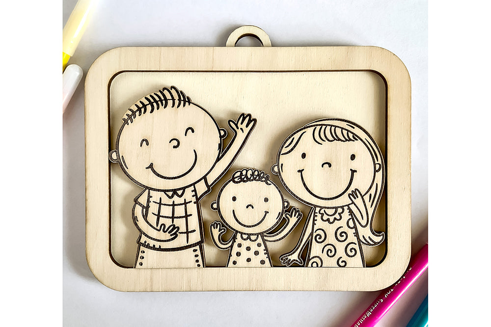 Laser Cut Files - DIY Craft for Kids - Custom Family Portrait SVG