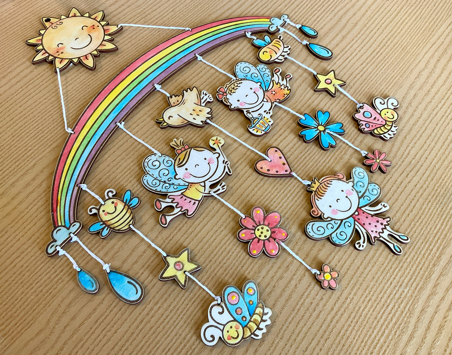 Fairy Mobile Laser Cut Nursery Decor for Kid's Room DIY Hanging Craft