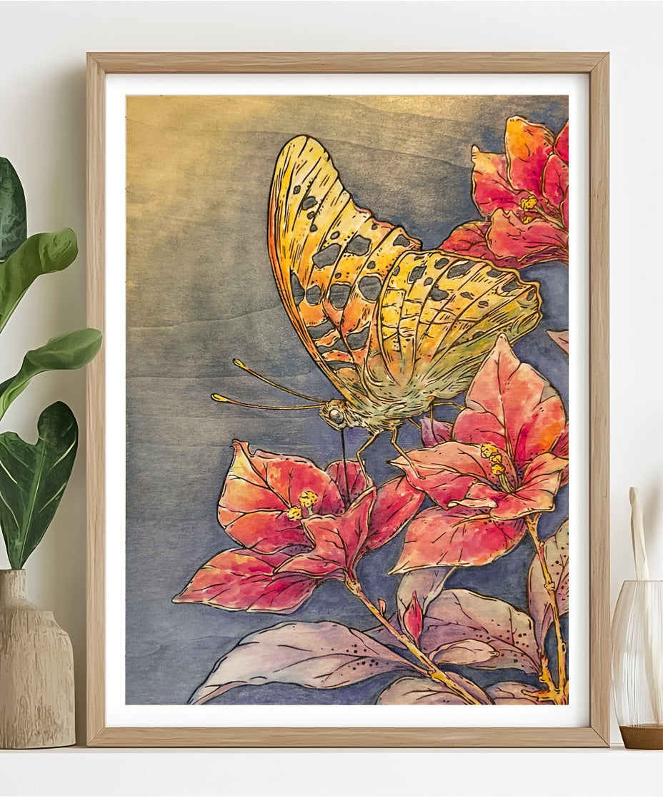 Butterfly Laser Engraving DIY Coloring Wall Art