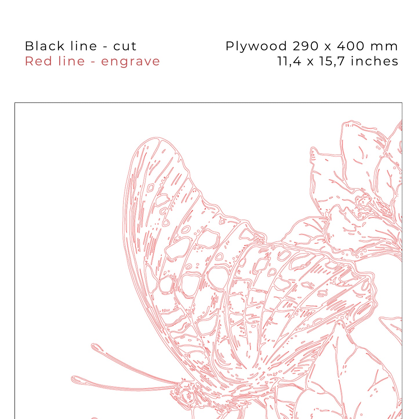 Butterfly Laser Engraving DIY Coloring Wall Art