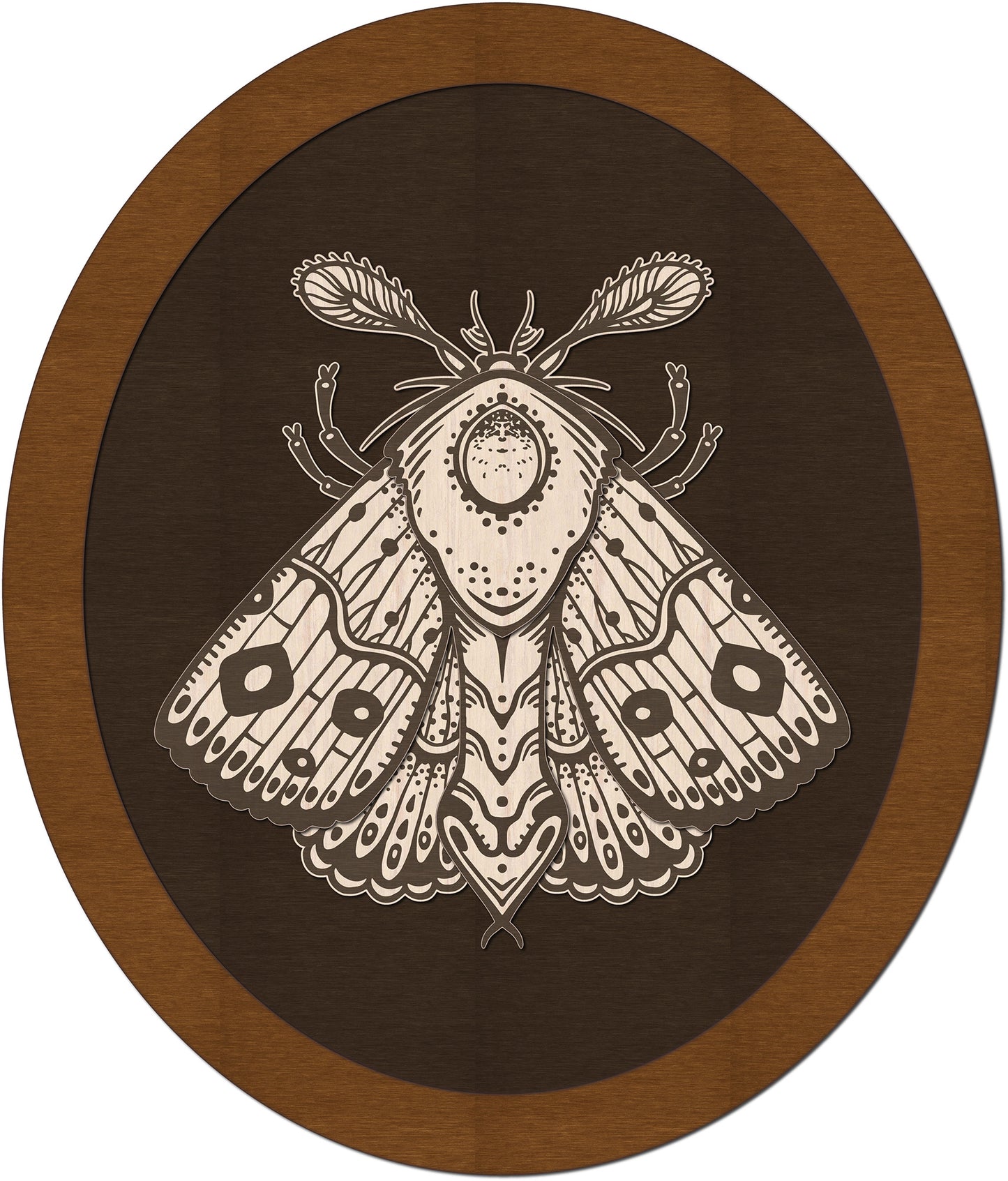 Moth laser cut file for Glowforge xTool. DIY insect wall decor template