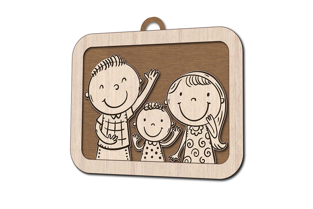 Laser Cut Files - DIY Craft for Kids - Custom Family Portrait SVG