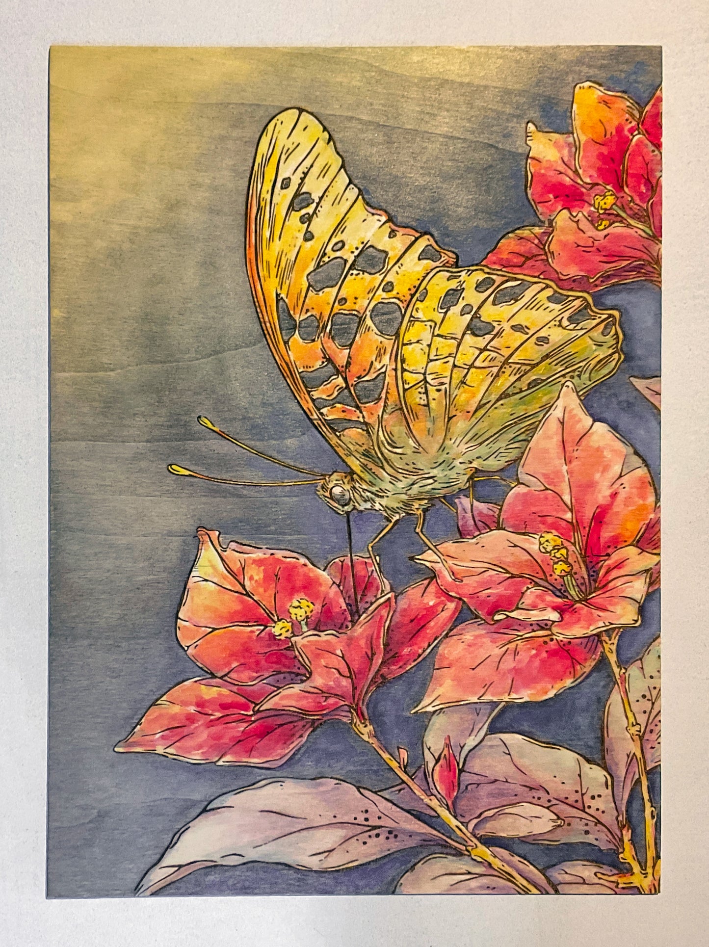 Butterfly Laser Engraving DIY Coloring Wall Art