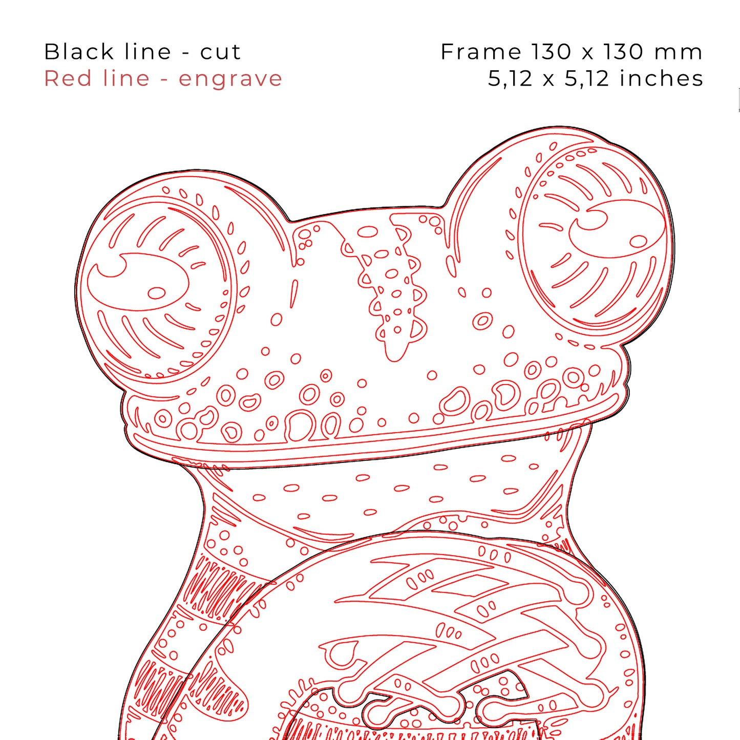 Cute frog laser cut SVG DXF EPS files DIY layered animal wall decor