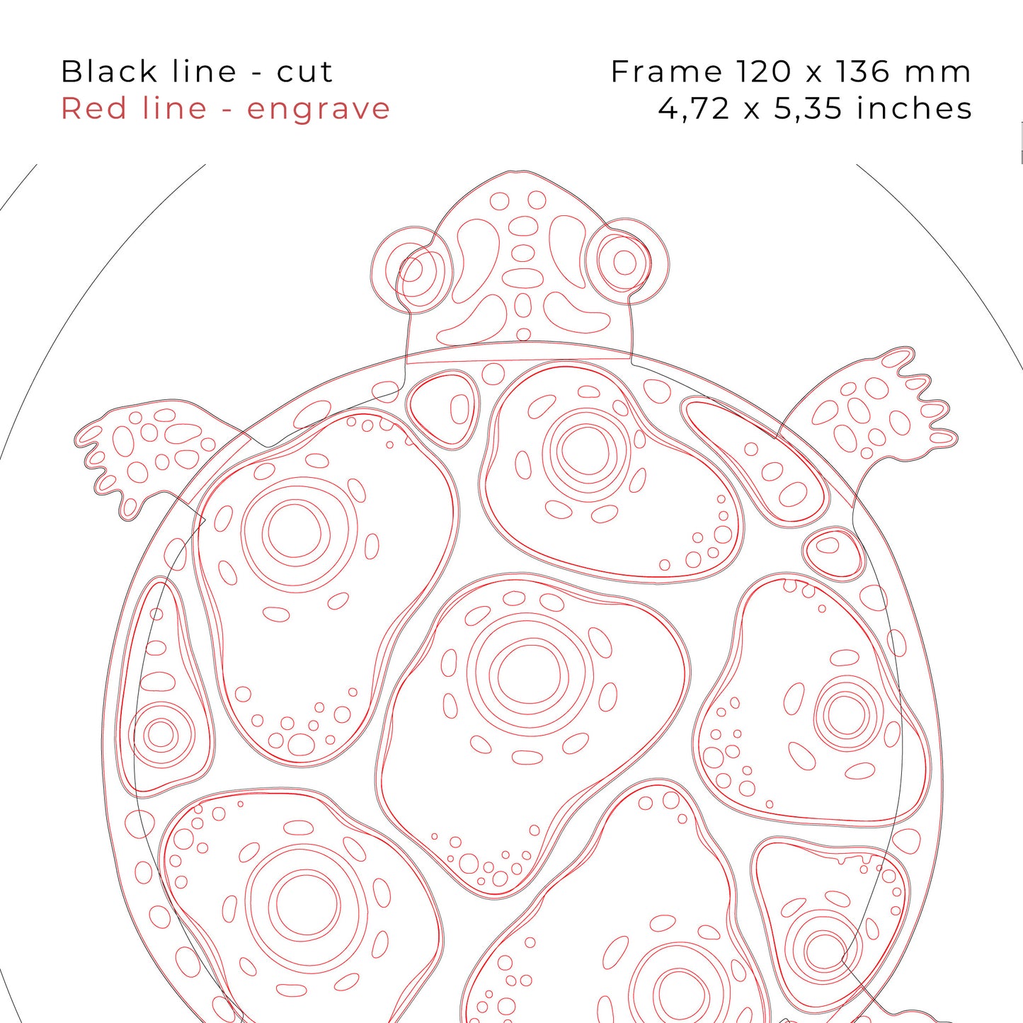 Cute Turtle Laser Cut File for Glowforge xTool. DIY Turtle Template, Craft Home Decor