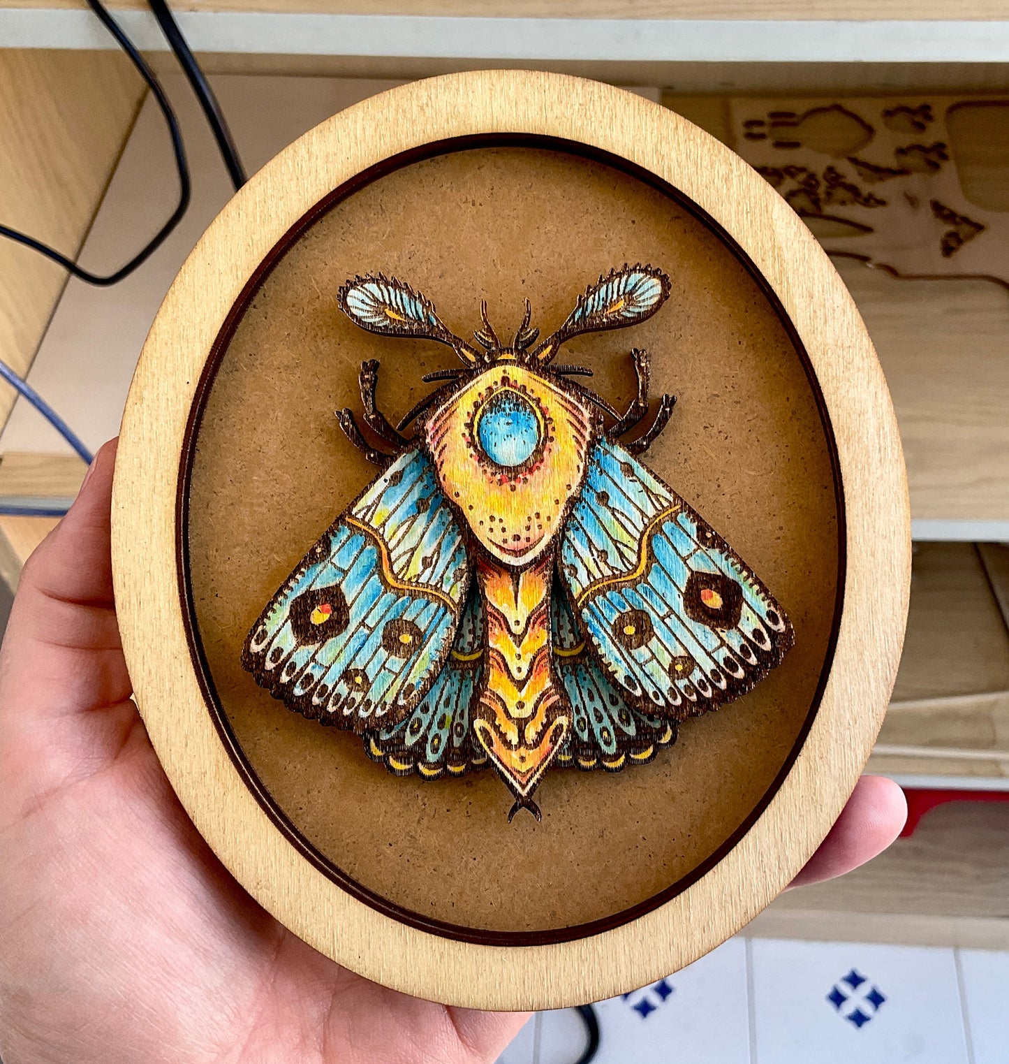 Moth laser cut file for Glowforge xTool. DIY insect wall decor template