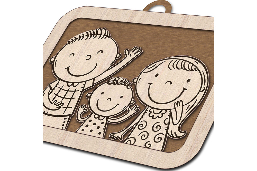 Laser Cut Files - DIY Craft for Kids - Custom Family Portrait SVG