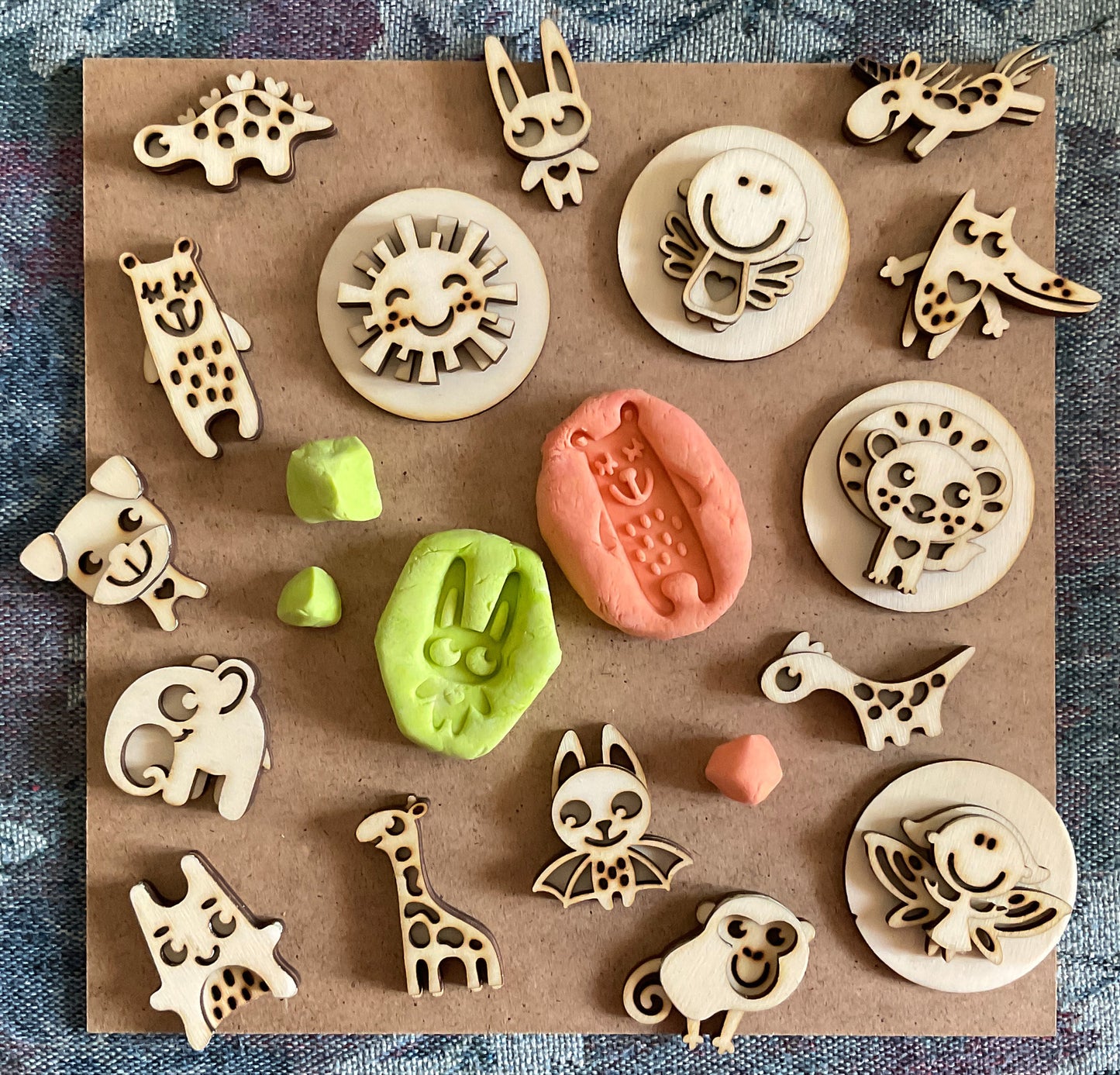 Animal Playdough & Clay Stamps. Laser Cut Files. Cute Kids DIY Craft