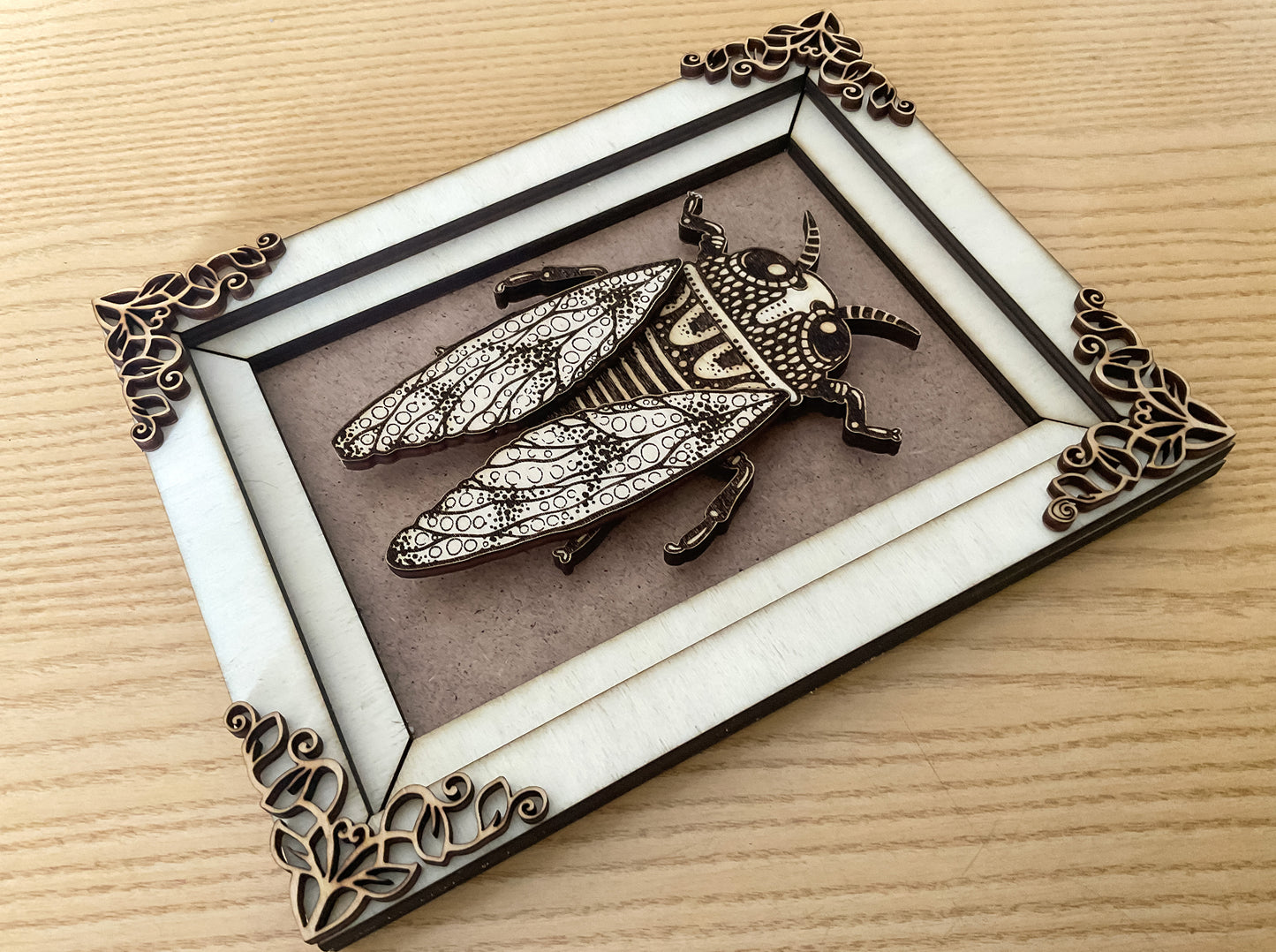 Cicada Laser Cut File. Insect Wall Art. DIY Bug for Wood Crafts