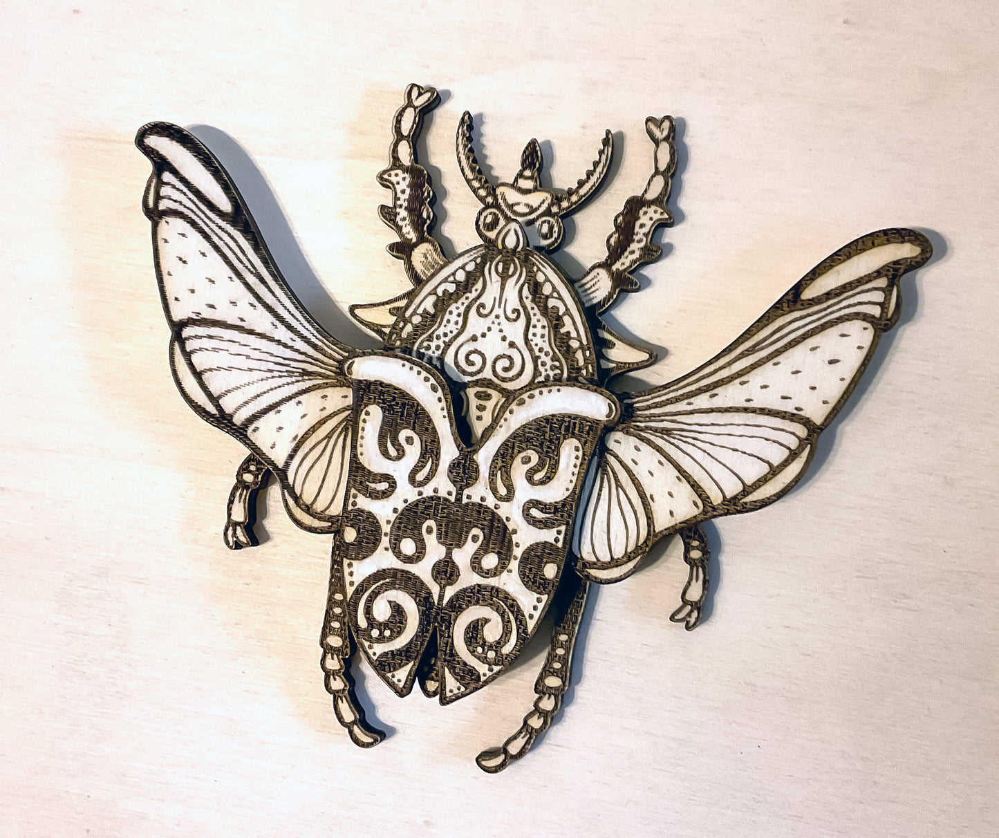 Beetle Wall Art, Decorative Insect Laser Cut File, DIY Bug Template