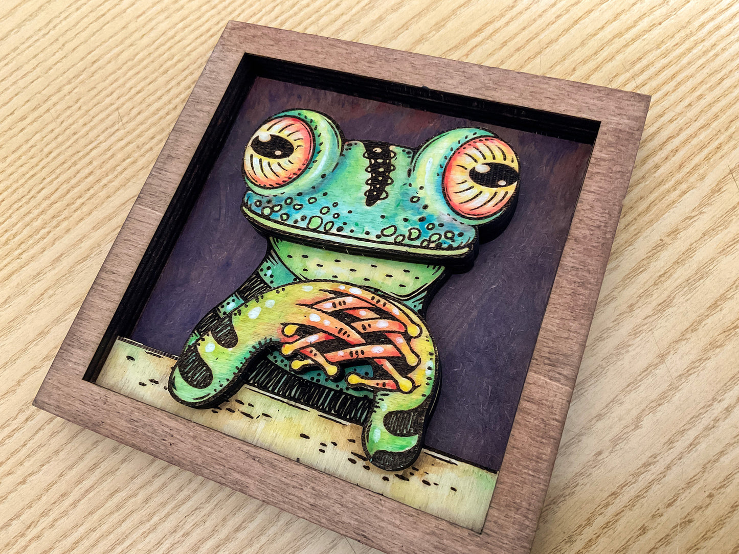 Cute frog laser cut SVG DXF EPS files DIY layered animal wall decor