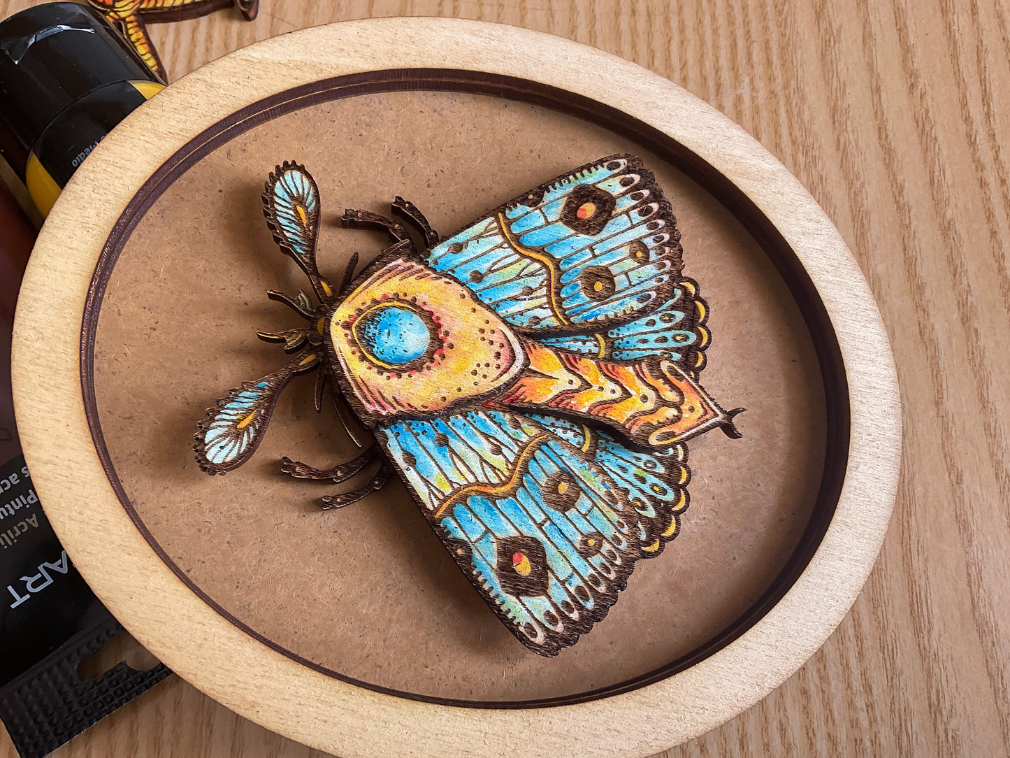 Moth laser cut file for Glowforge xTool. DIY insect wall decor template