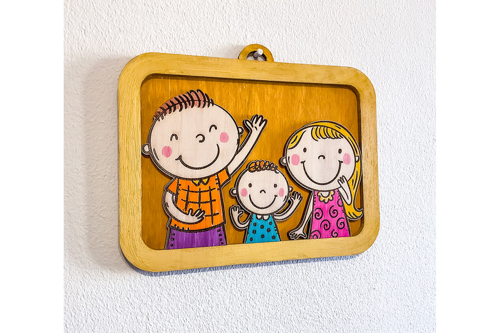 Laser Cut Files - DIY Craft for Kids - Custom Family Portrait SVG