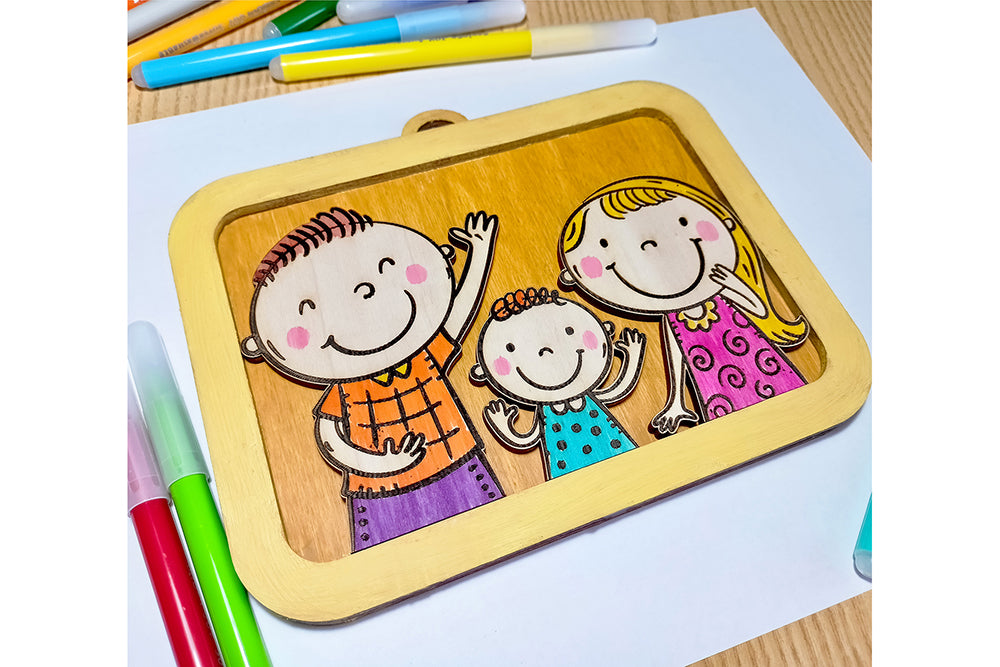Laser Cut Files - DIY Craft for Kids - Custom Family Portrait SVG