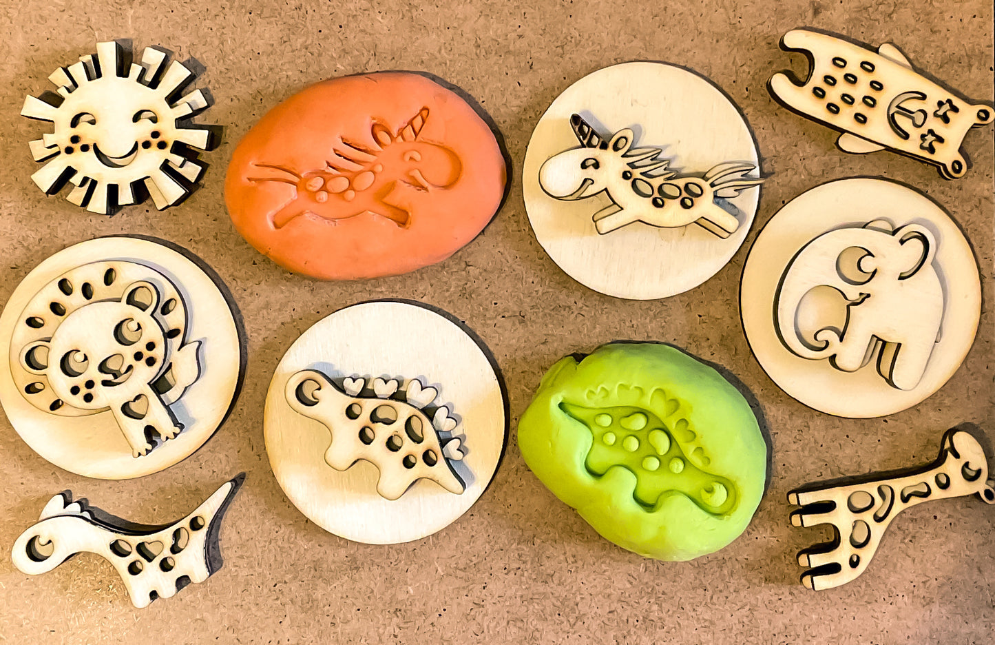 Animal Playdough & Clay Stamps. Laser Cut Files. Cute Kids DIY Craft