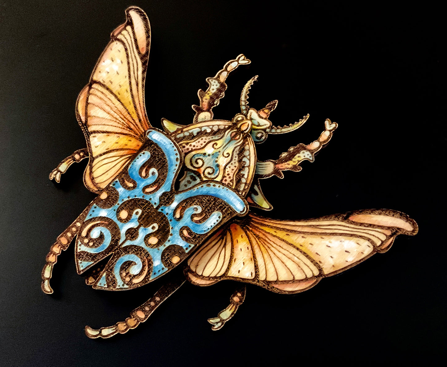 Beetle Wall Art, Decorative Insect Laser Cut File, DIY Bug Template